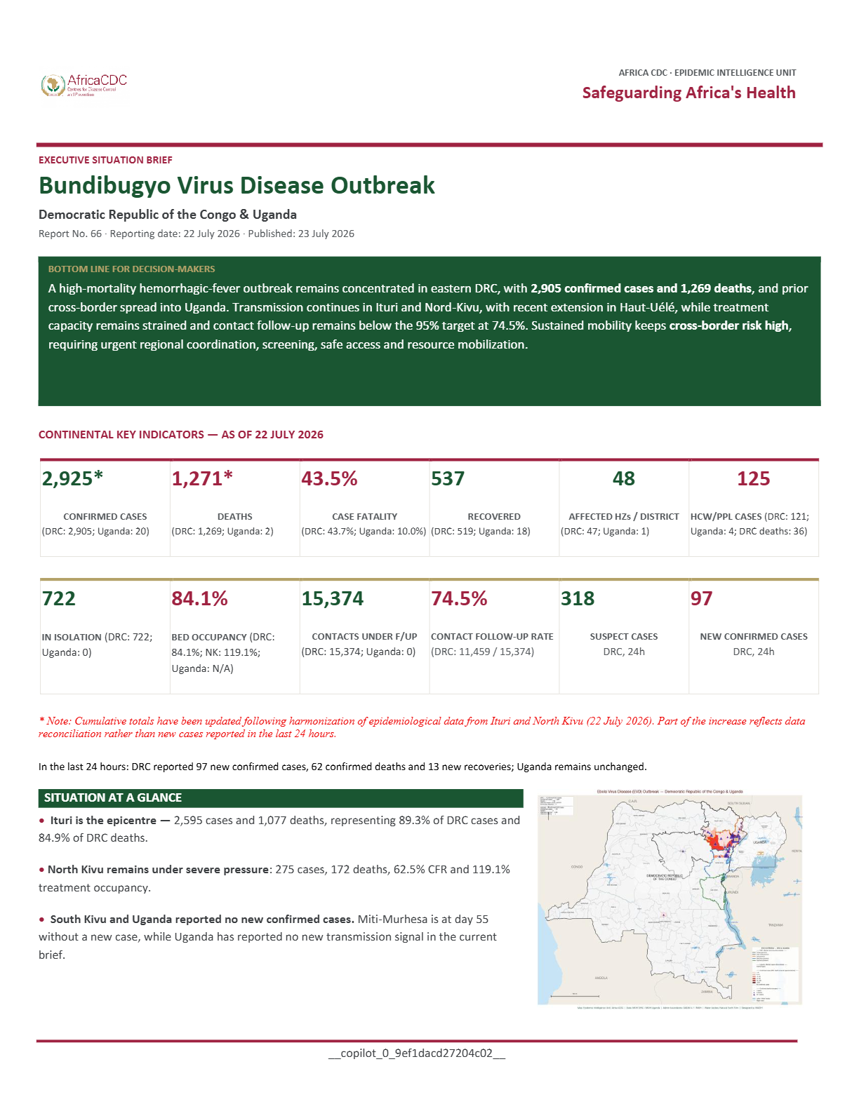 Bundibugyo Virus Disease Outbreak Situational Report July 10, 2026 ...