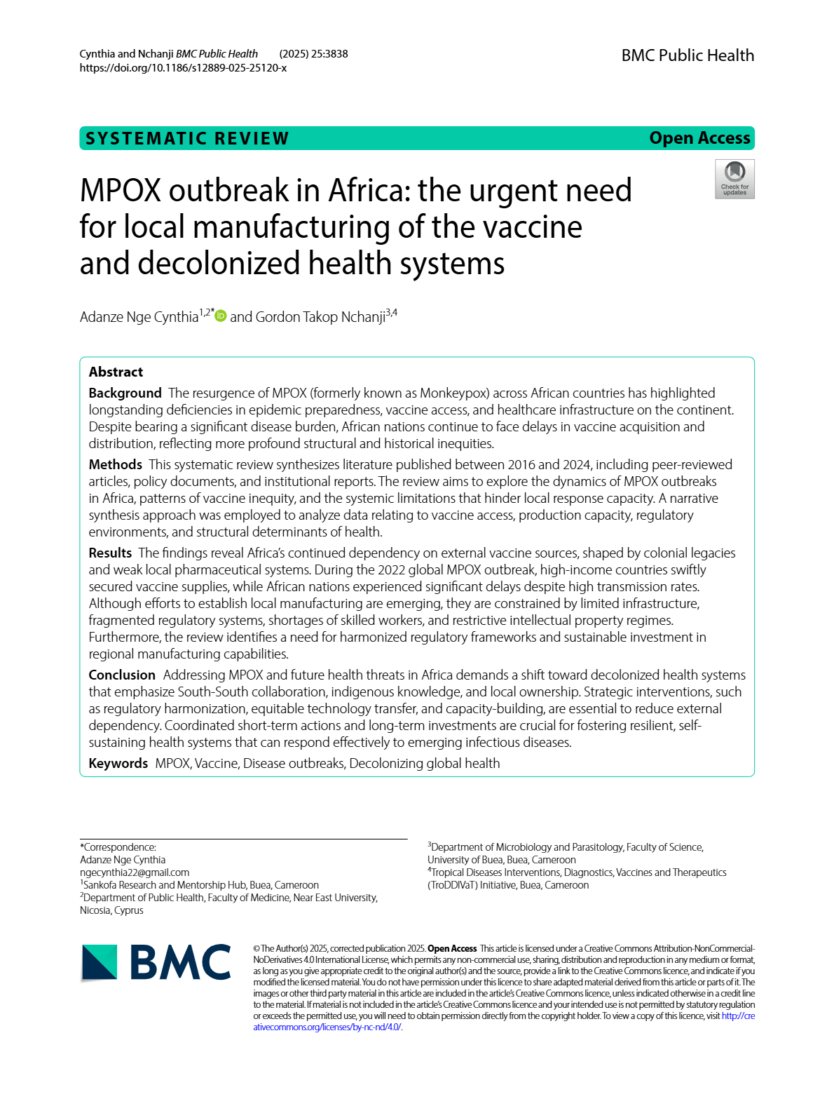 Mpox outbreak in the East Africa region: current status, containment ...