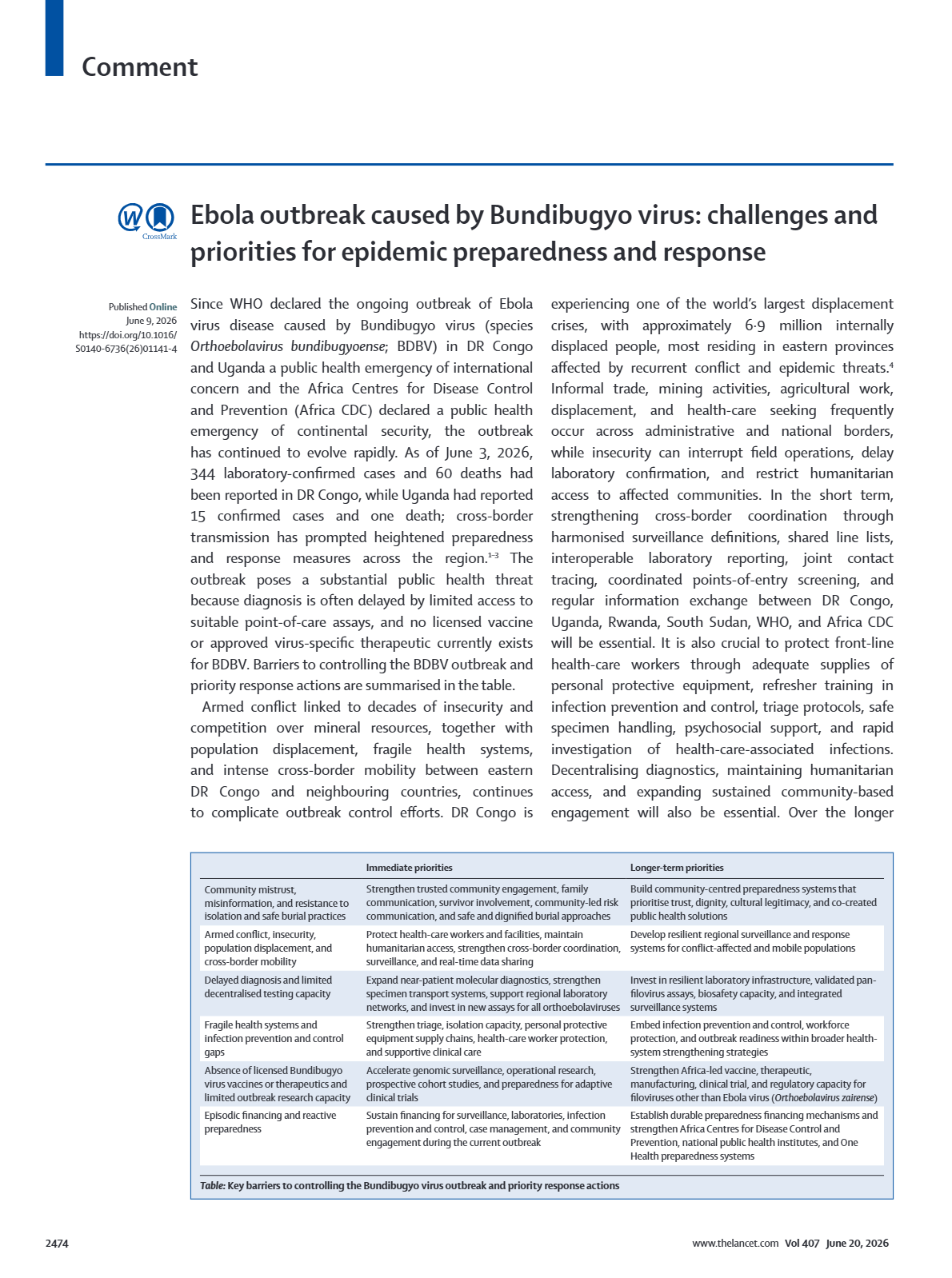 Bundibugyo Virus Disease Outbreak Situational Report September 22, 2026 ...