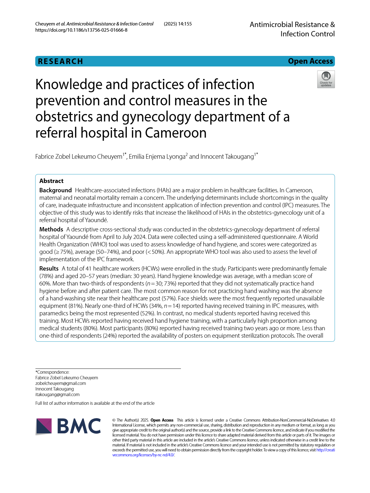 Knowledge and Practices of Infection Prevention and Control Measures in ...