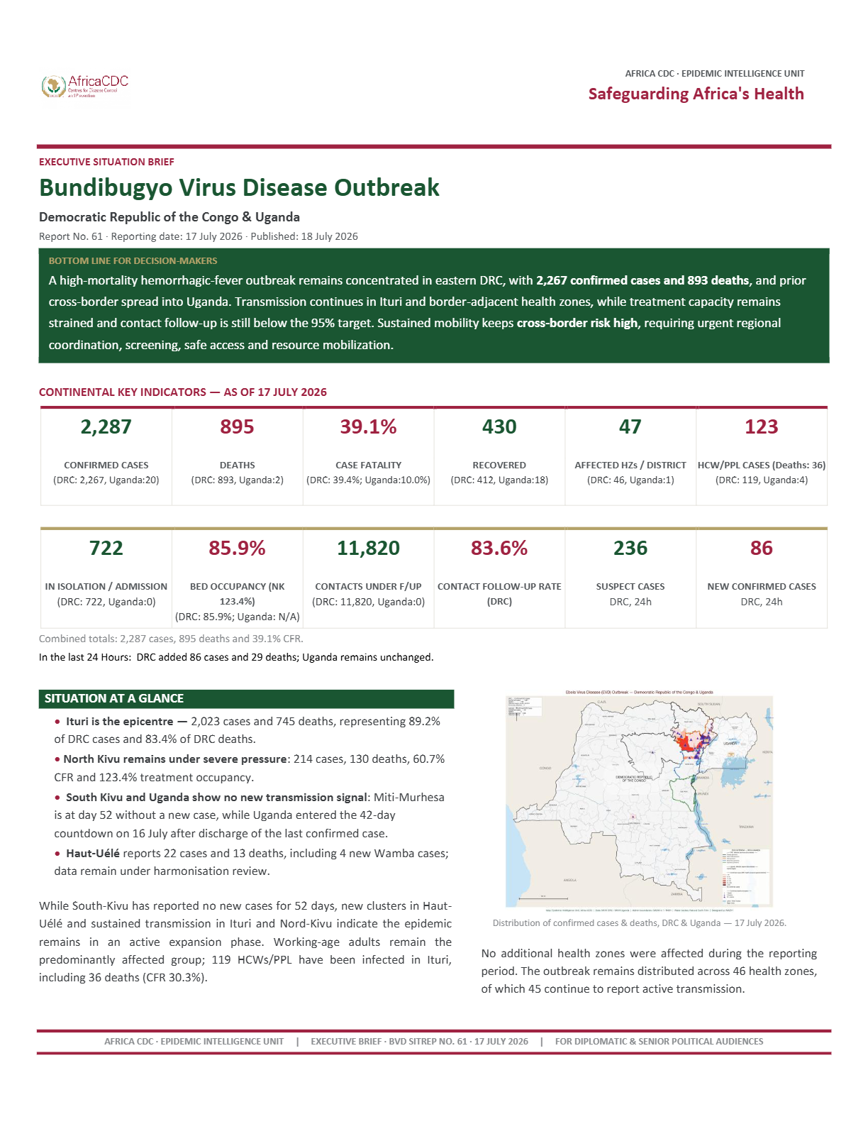Bundibugyo Virus Disease Outbreak Situational Report July 17, 2026 ...
