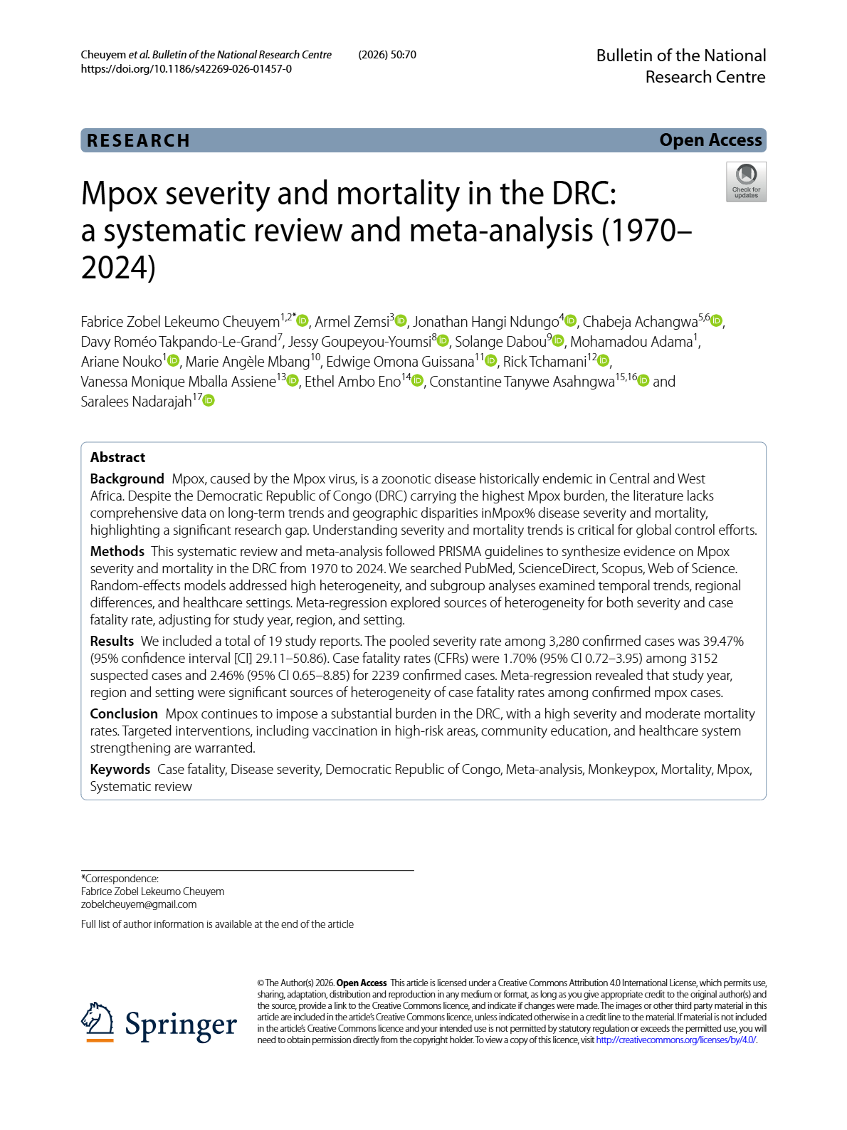 Bundibugyo Virus Disease Outbreak Situational Report September 4, 2026 ...
